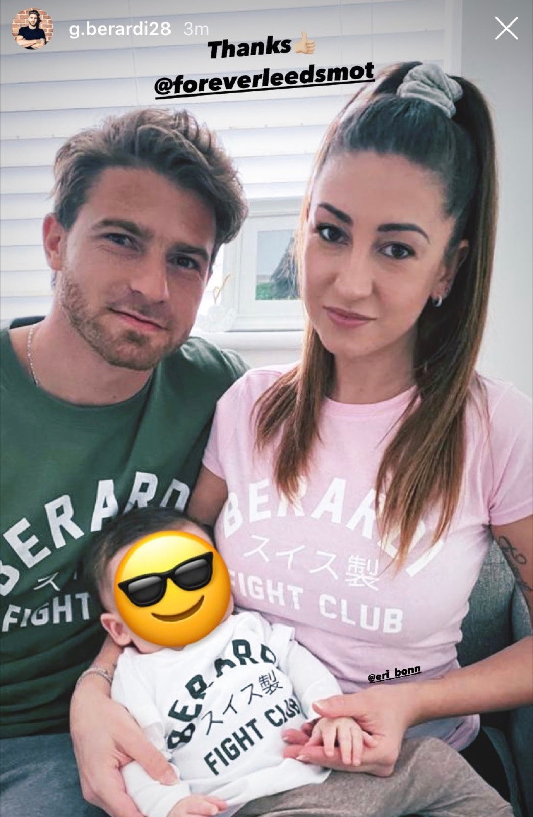 Gaetano Berardi and his family wearing Forever Leeds Fight Club clothing