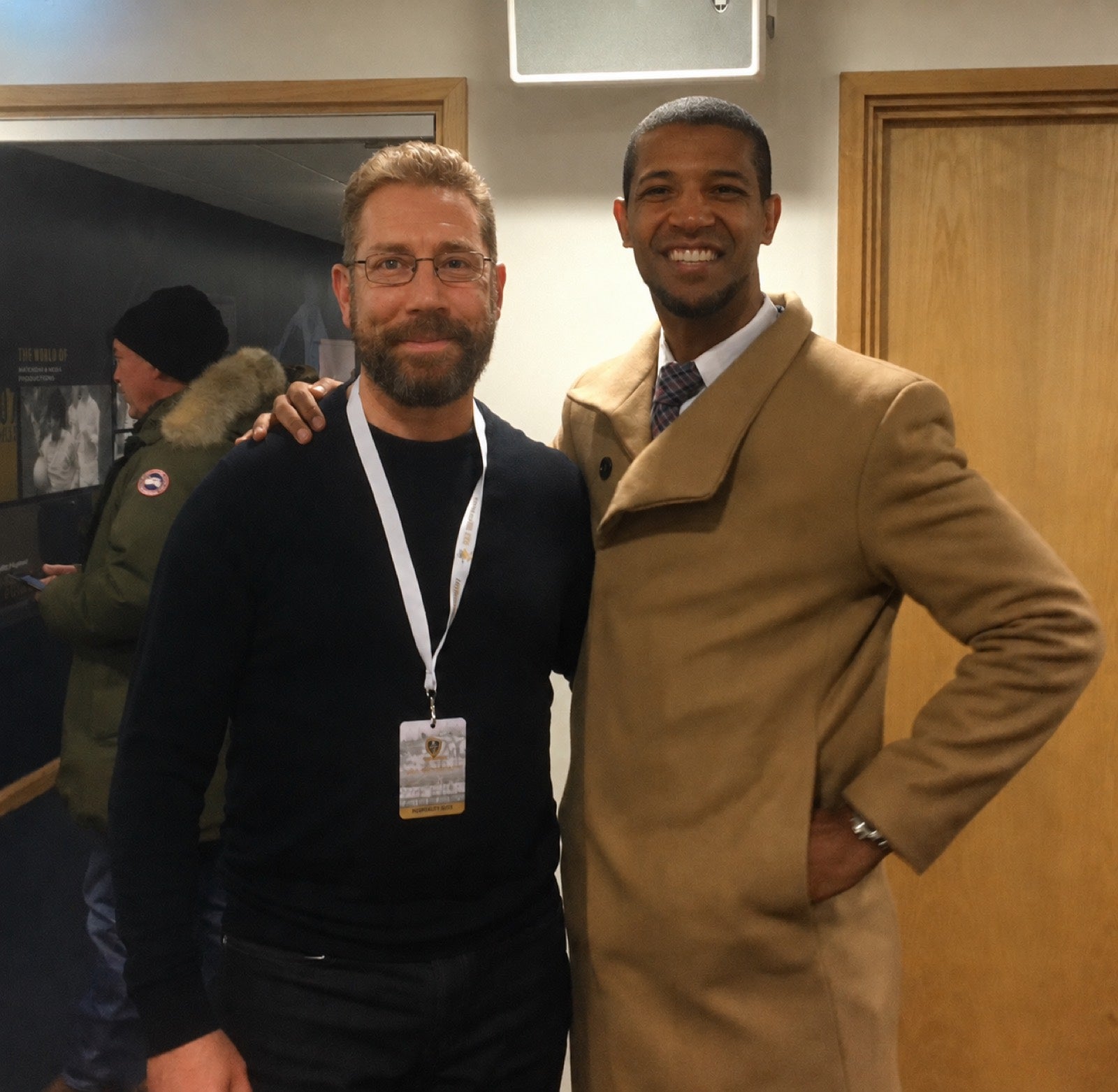 Gary with Leeds United striker Jermaine Beckford